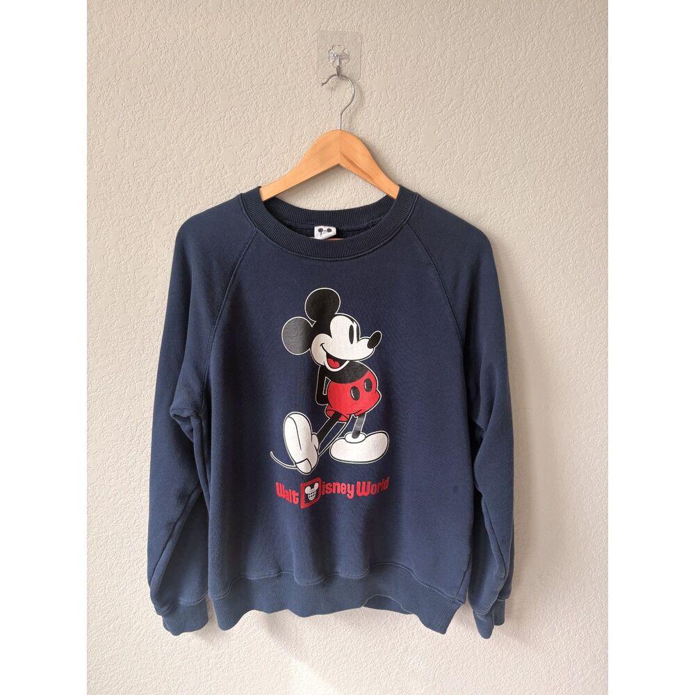 Vintage Y2K Walt Disney World Mickey Mouse Navy Crewneck Sweatshirt